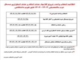 اطلاعیه انتخاب واحد، شروع کلاسها، حذف اضافه و حذف اضطراری